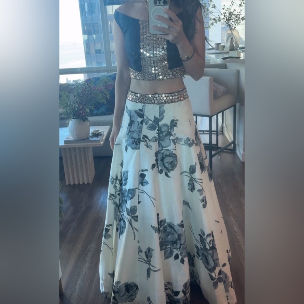Floral Print Maxi Skirt / Indian Lehenga set